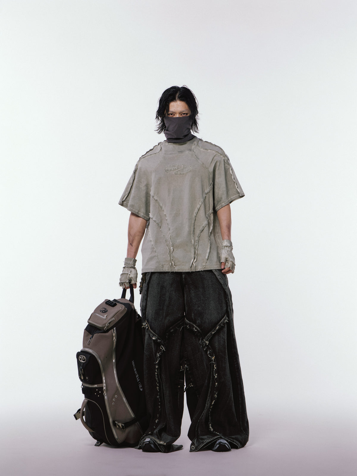 Grey Wash Distressed Tee by PERSONSOUL, view 5