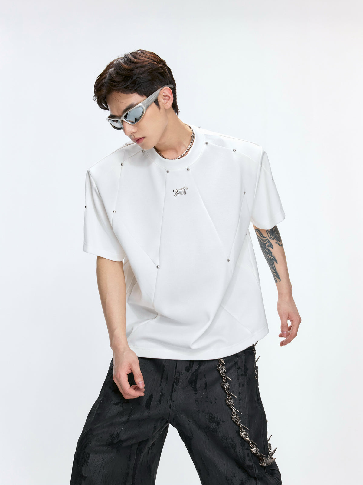 Rivet Boxy Tee by ARGUECULTURE, view 2