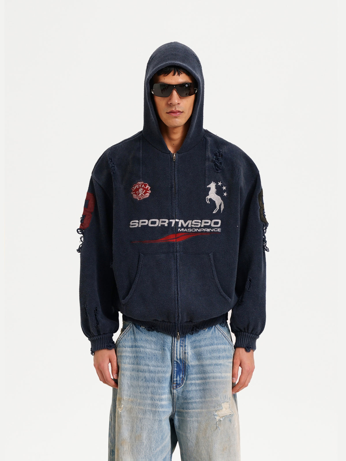 Hooded Knit Cardigan by MASONPRINCE, view 4