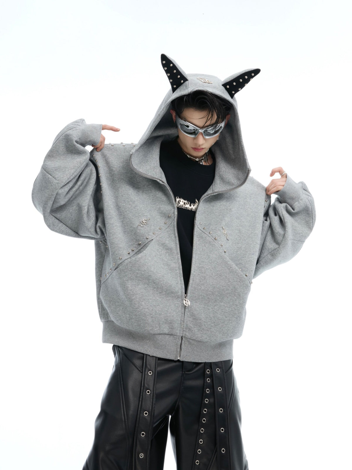 Studded Doberman Hooded Jacket