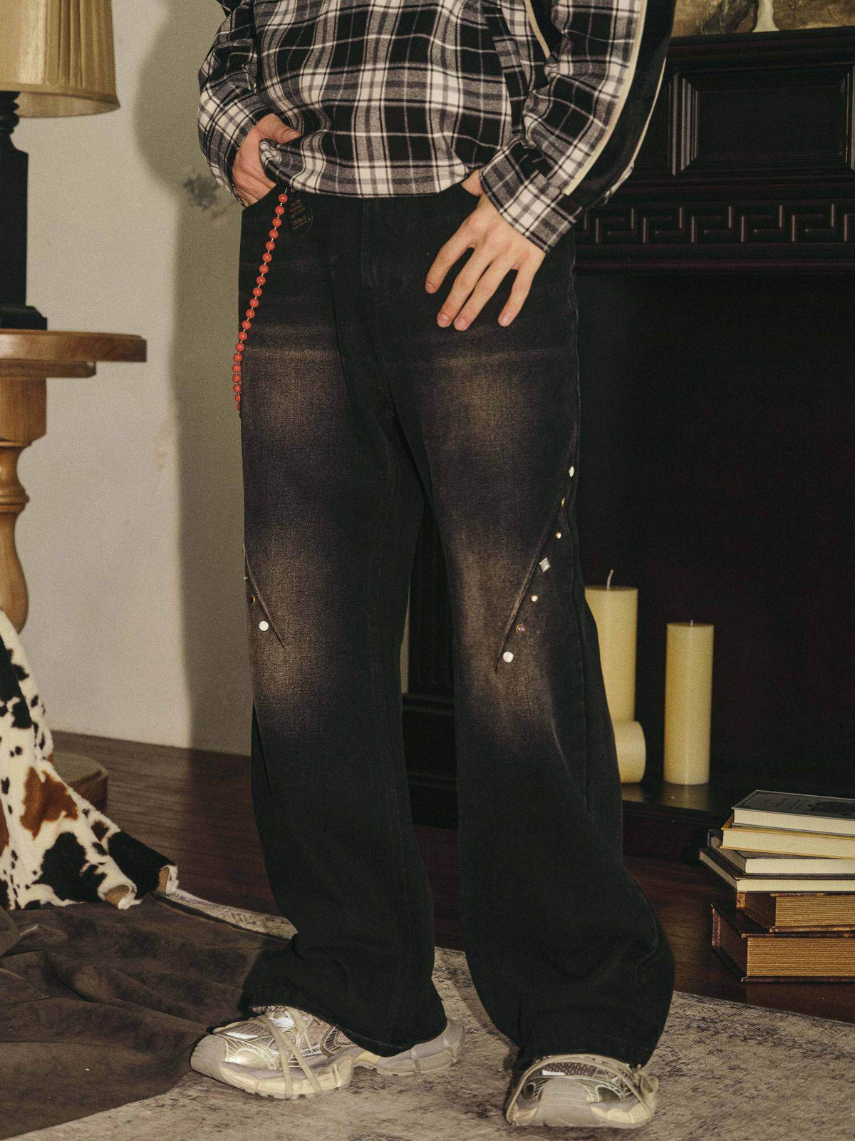 Studded Bootcut Jeans by PASET, view 3