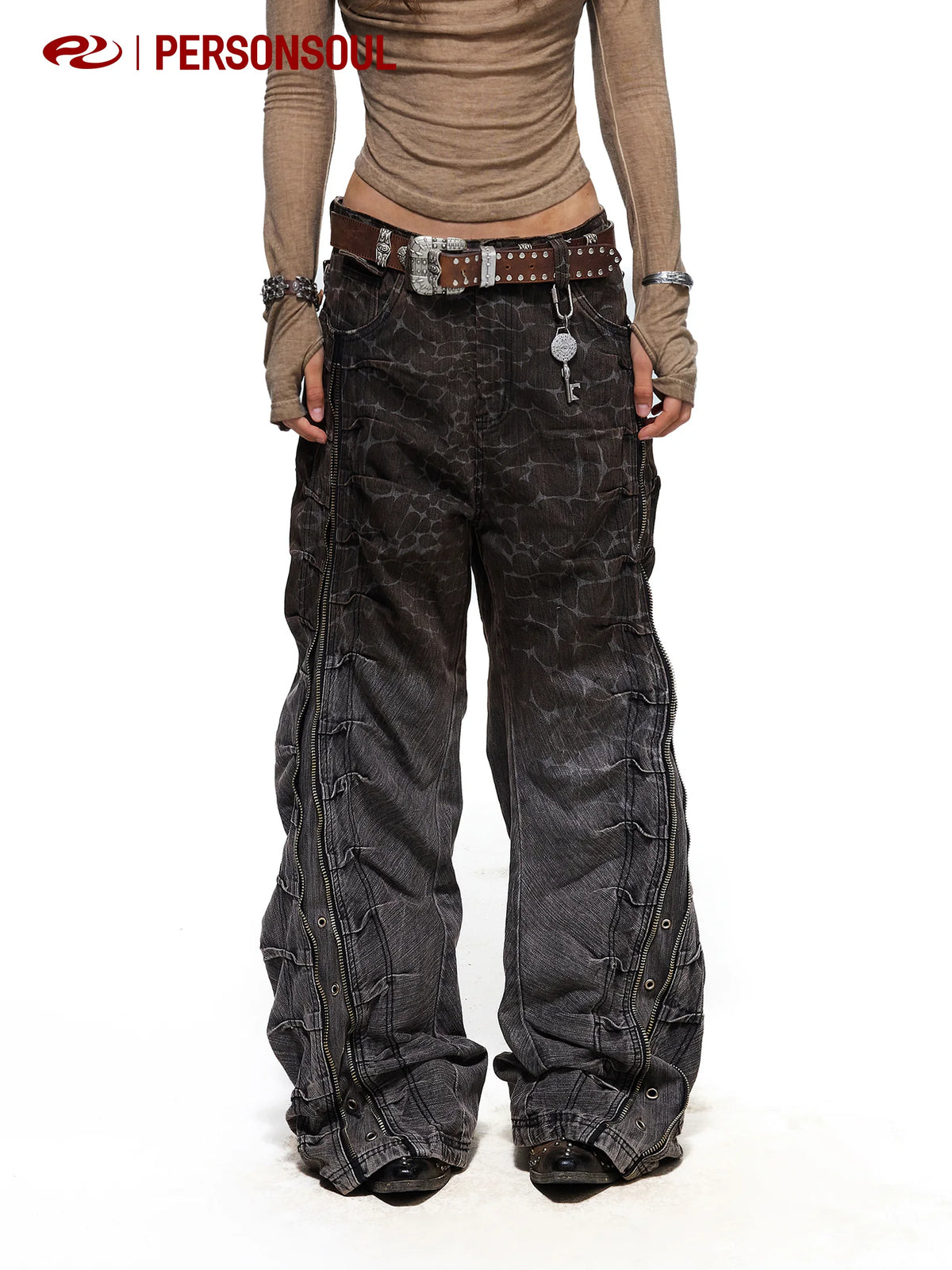 Crocodile Laser-Etched Jeans