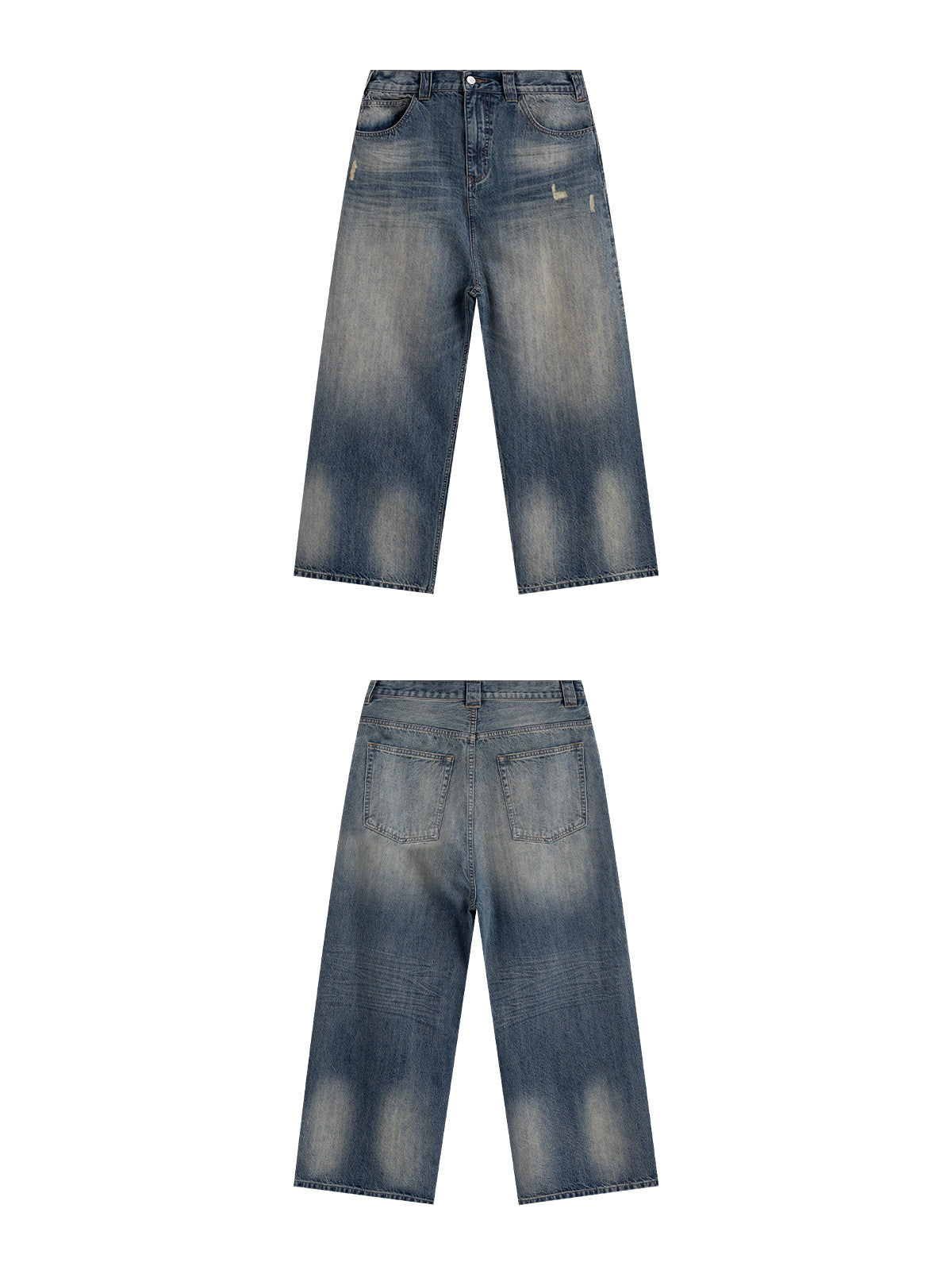 Vintage Wash Wide-Leg Jeans by LOOPSOON, view 4