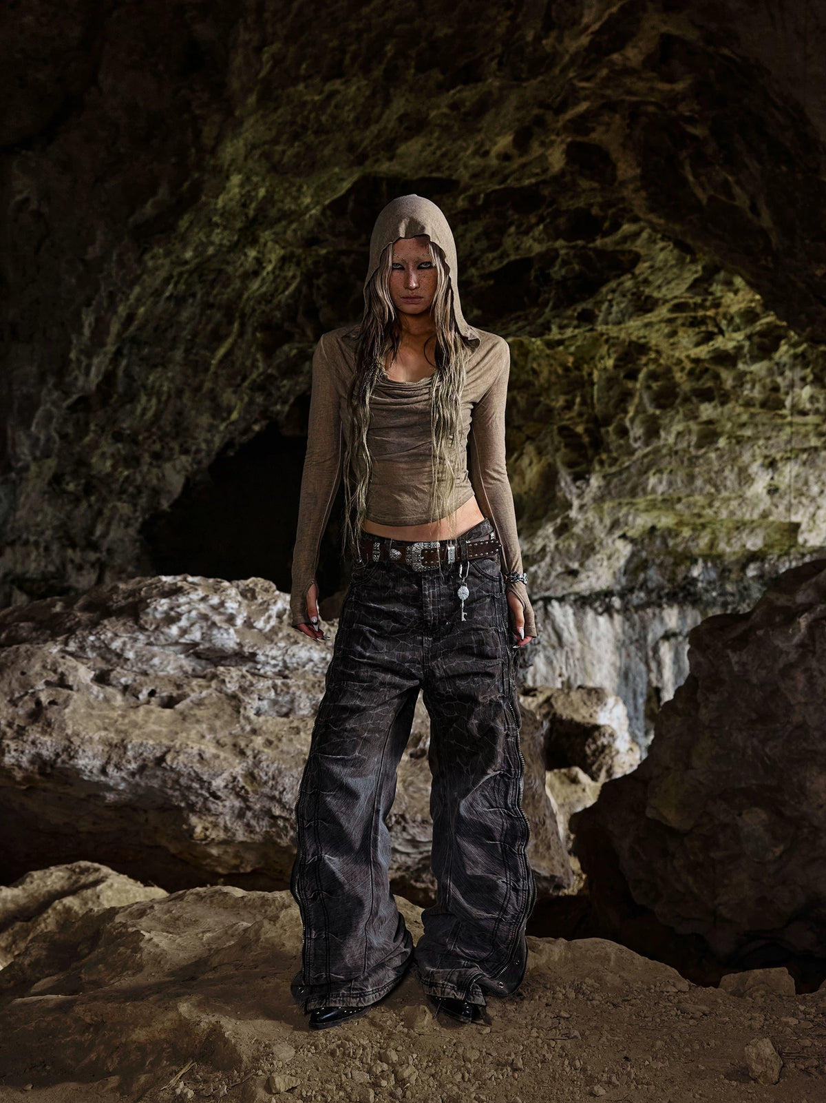 Crocodile Laser-Etched Jeans