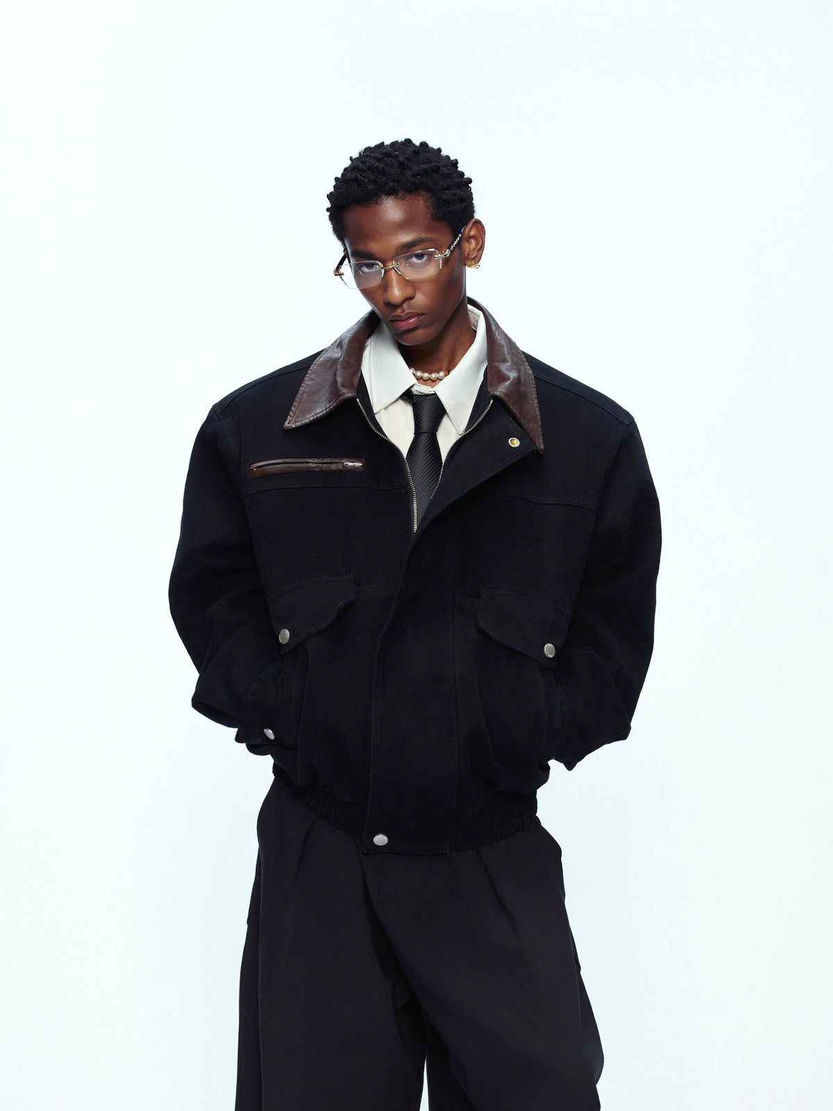 Contrast Lapel Cargo Jacket by ARGUECULTURE