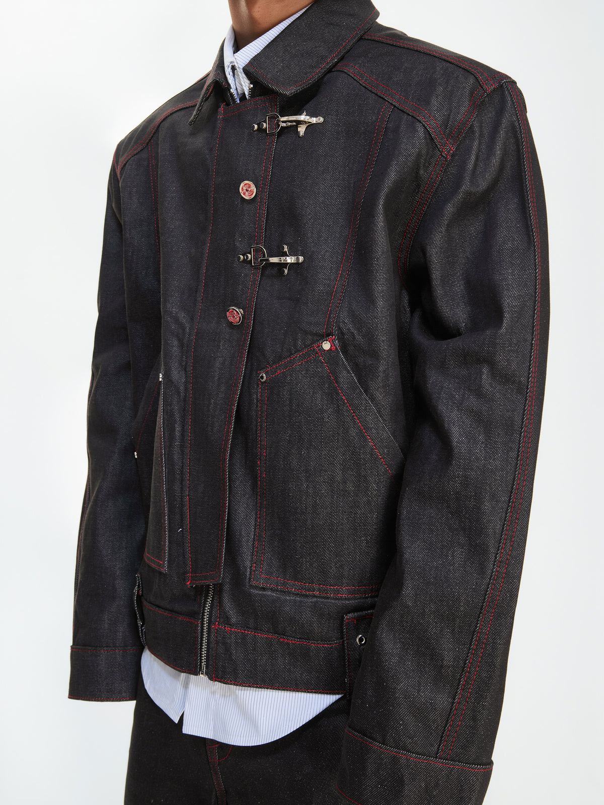 Raw Denim Work Jacket by ARGUECULTURE, view 4