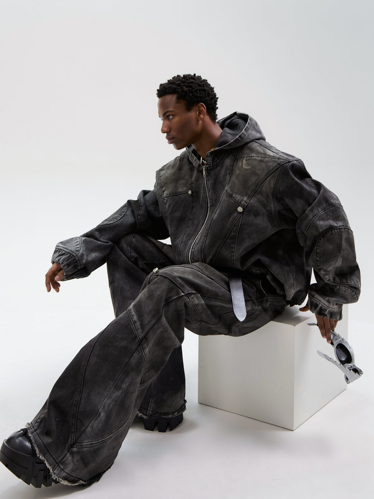 Hooded Denim Set by ARGUECULTURE, view 2