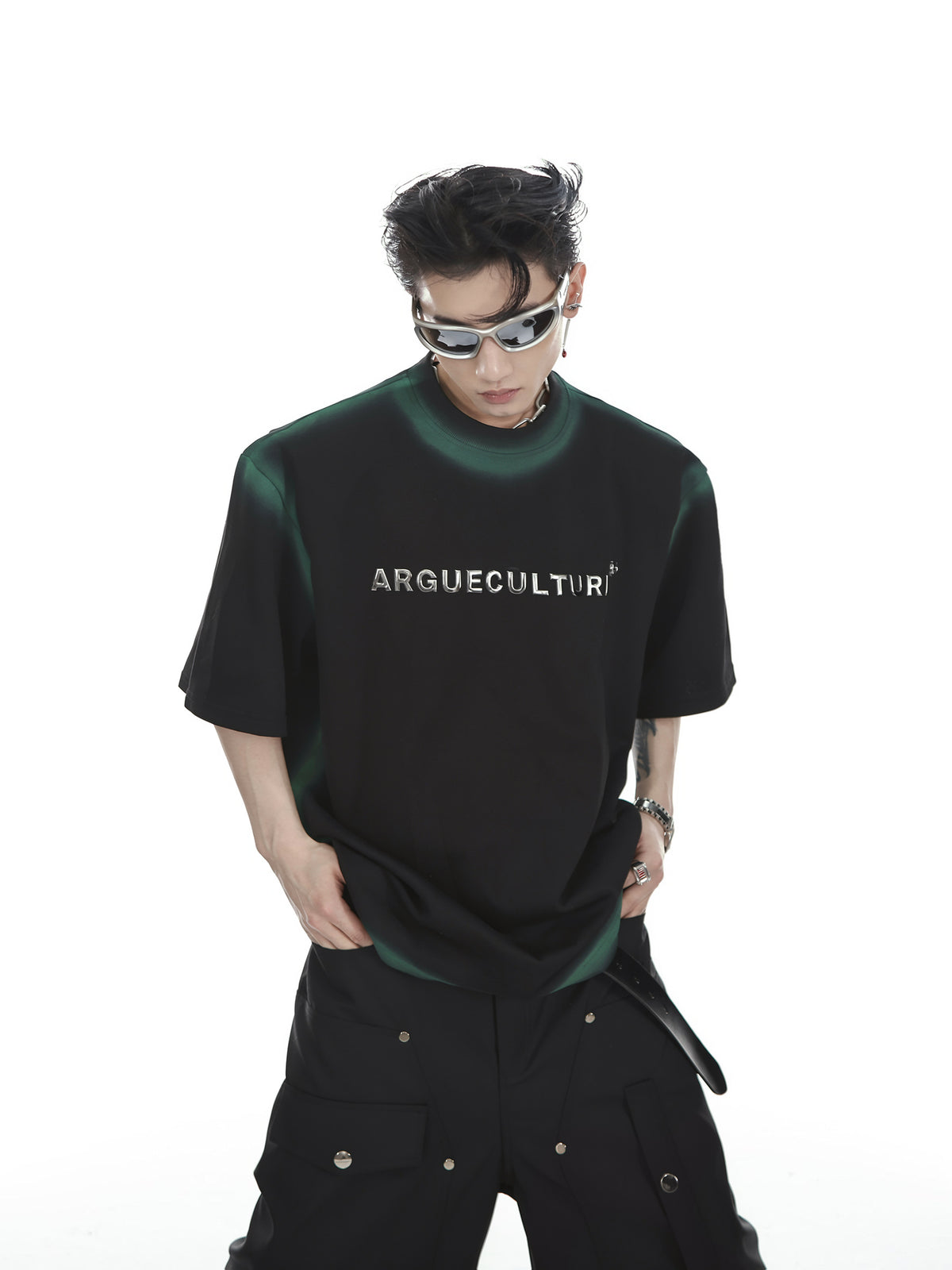 Gradient Metal Print Tee by ARGUECULTURE, view 2