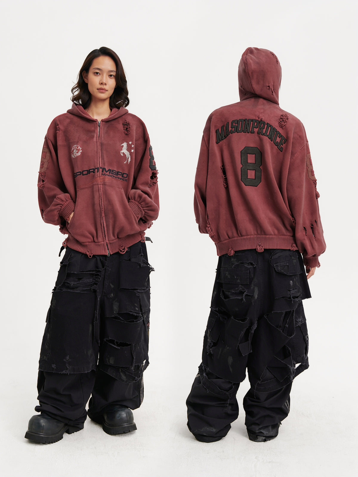 Hooded Knit Cardigan by MASONPRINCE, view 3