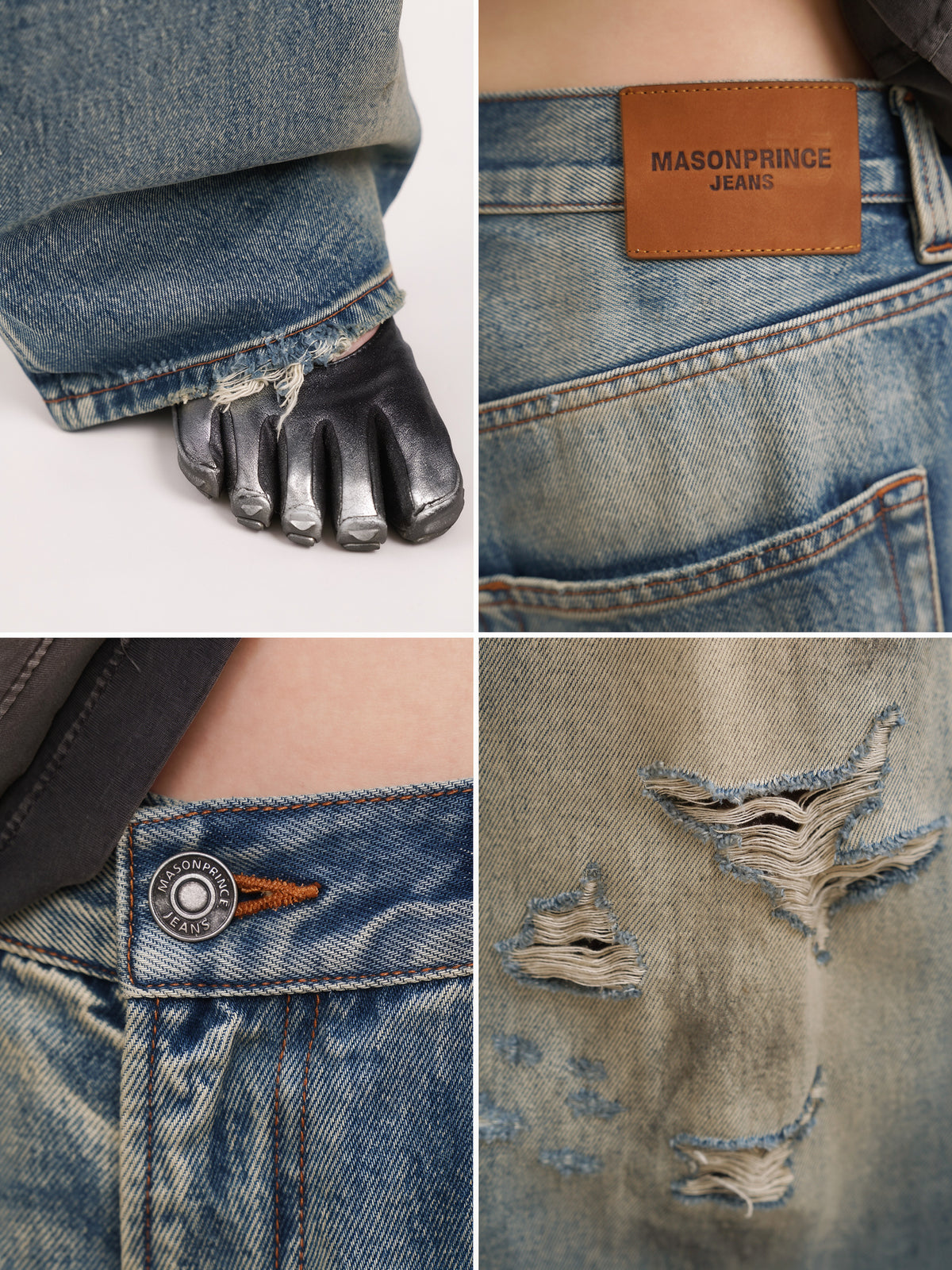 Distressed Vintage Jeans by MASONPRINCE, view 5
