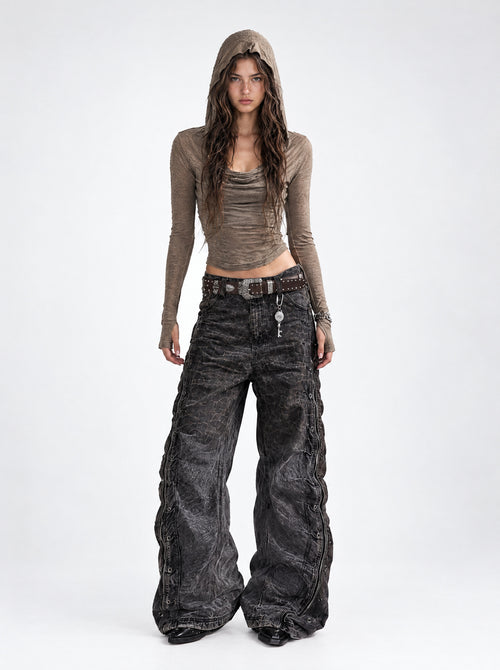 Crocodile Laser-Etched Jeans