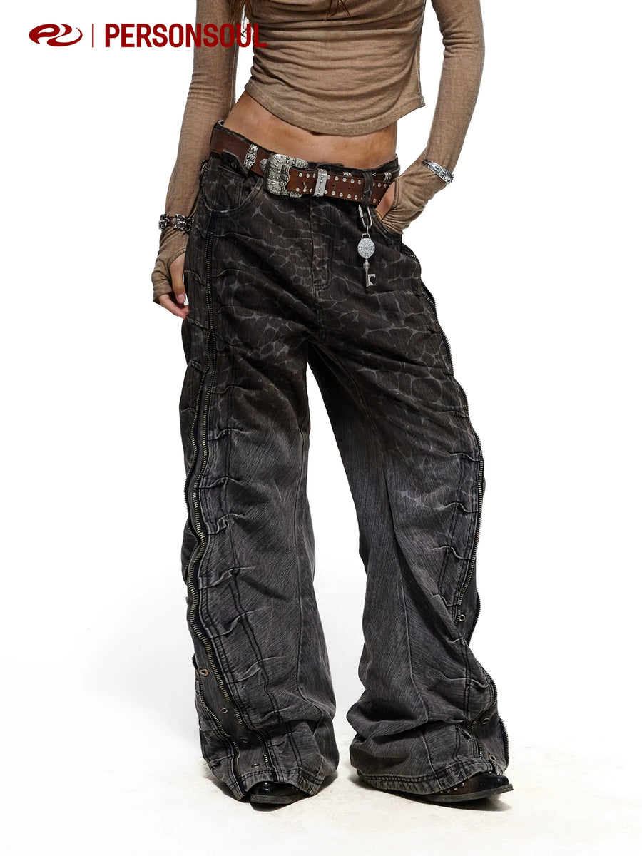 Crocodile Laser-Etched Jeans