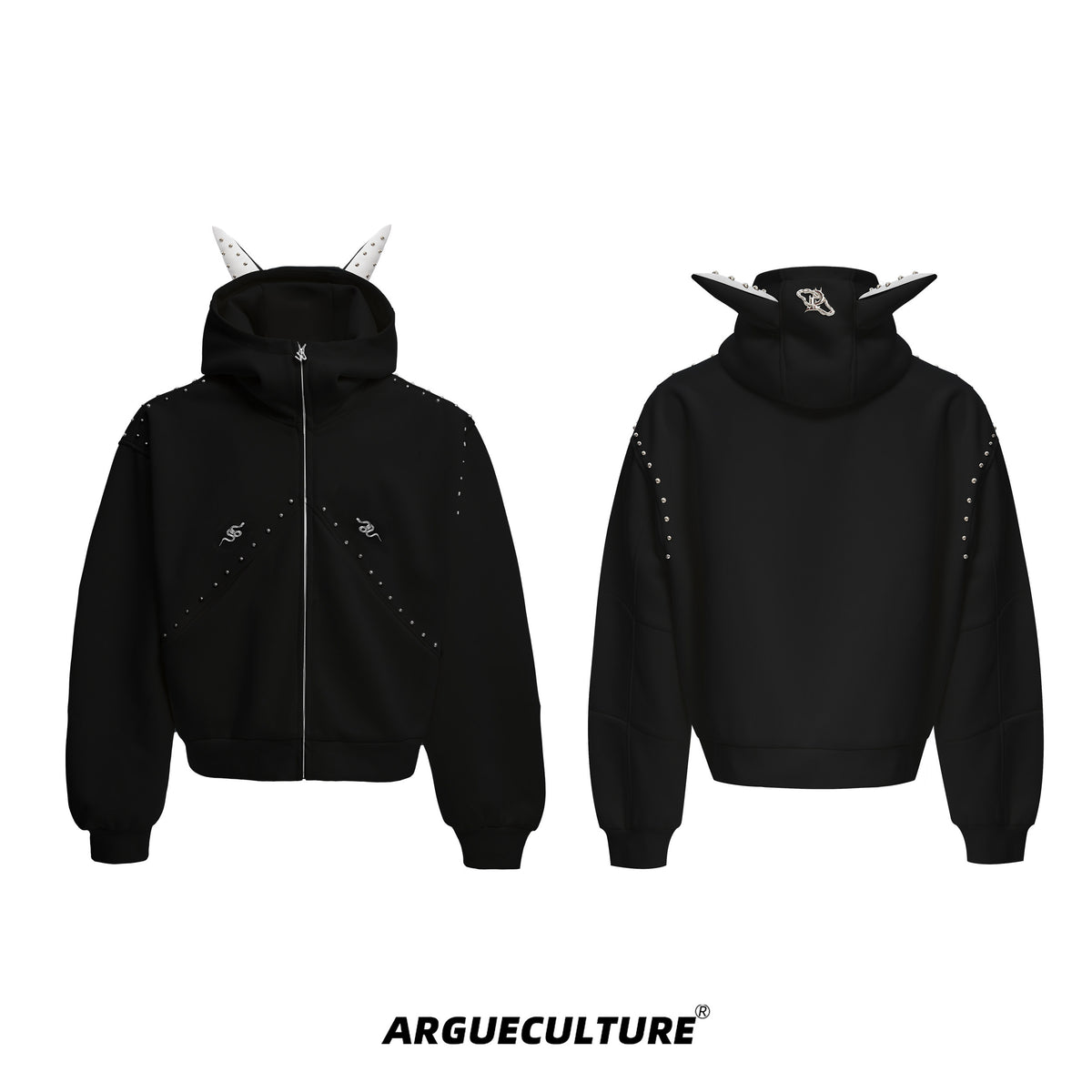 Studded Doberman Hooded Jacket